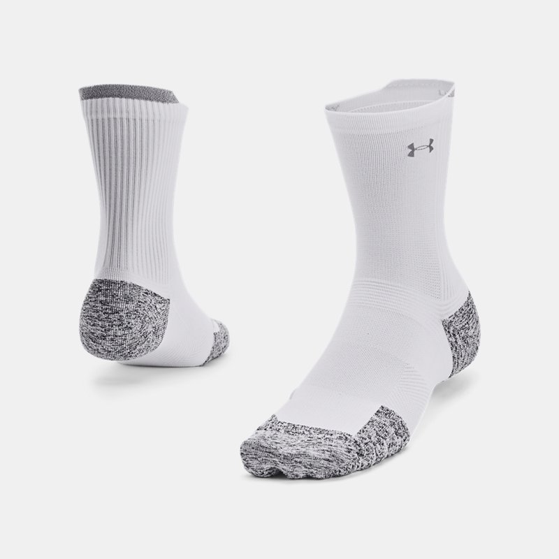 Unisex Under Armour ArmourDry™ Cushion Mid-Crew Laufsocken Weiß / Weiß / Reflektierend S von Under Armour