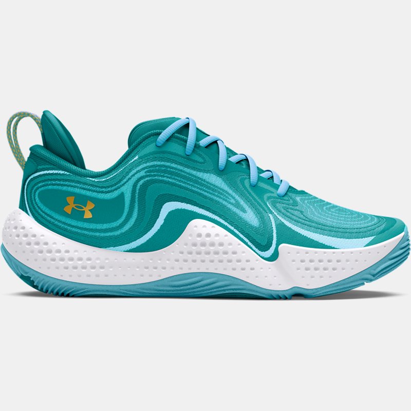 Unisex Under Armour Spawn 6 Under ArmourA Basketballschuhe Circuit Teal / Sky Blau / Weiß 44 von Under Armour