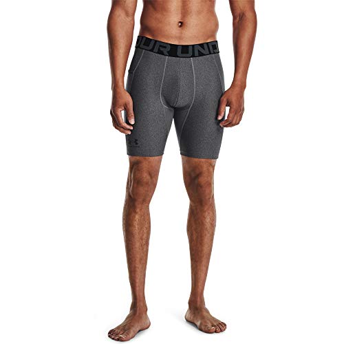 Under Armour Herren UA Hg Armour Kurze Laufhose atmungsaktive Herrenshorts, Carbon Heather/Black, XS EU von Under Armour