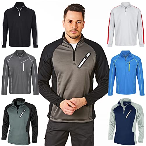 Under Par UPTOP1719 Herren Pullover mit Reißverschluss Pullover Atmungsaktiver feuchtigkeitsableitender Golf-Midlayer-Oberteil, Vintage Grau/Schwarz, XXL von Under Par