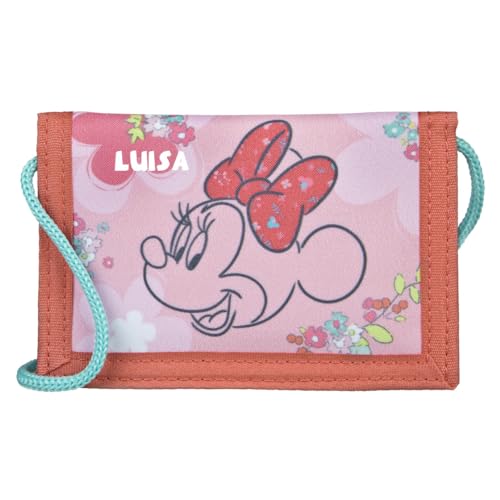 Geldbörse Disney Minnie Mouse Mädchen - Personalisiert mit Name - Geldbeutel zum Umhängen Kinder von Undercover