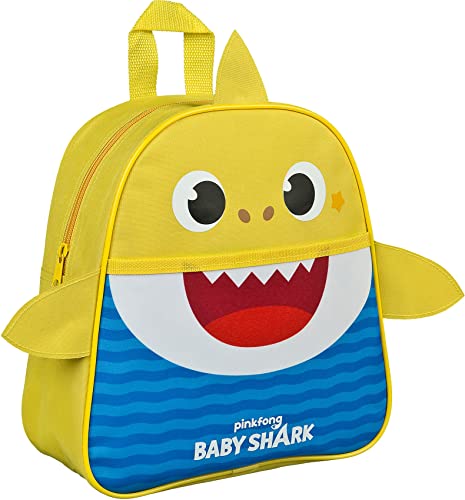 Undercover BSAR7122B - Rucksack mit Steckfach, 3D Druck Baby Shark, für Kindergarten und Freizeit, ca. 28 x 27 x 11 cm, gelb von Undercover
