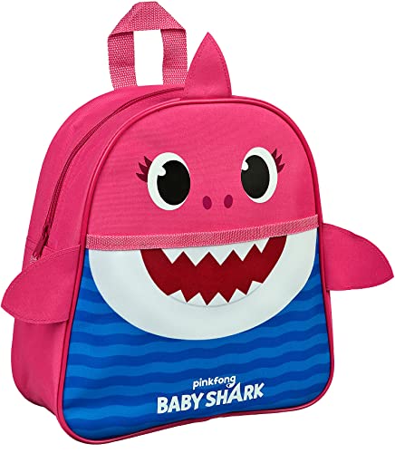 Undercover BSAR7122M - Rucksack mit Steckfach, 3D Druck Baby Shark Mummy, für Kindergarten und Freizeit, ca. 28 x 27 x 11 cm, pink von Undercover