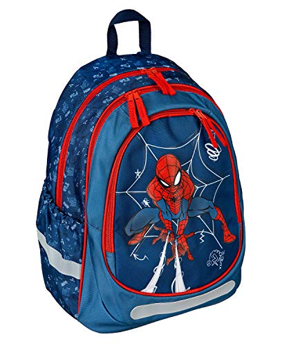 Undercover SPMA7560 - Schulrucksack mit Fronttasche, Marvels Spider-Man, mit 2 Hauptfächern, Front- und Seitentaschen, für Schule, Freizeit und auf Reisen, Reflektoren, ca. 31 x 41 x 15 cm von Undercover