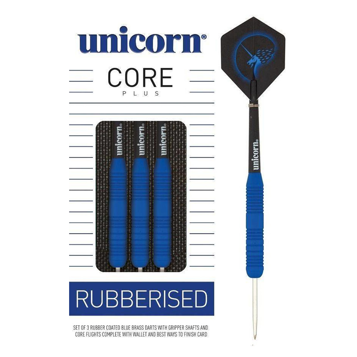 Unicorn Core Plus Rubberised Blue Steeldarts 23g von Unicorn