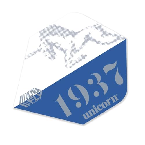 Unicorn Einhorn Ultrafly Dart Flights – 100 Mikron – Metallic – Standard – Icon – 1 Set (3 Flights), AM1036, Blau von Unicorn