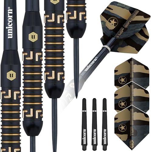 Unicorn Oberseite Messing 1 Dartpfeile Set, schwarz/Gold, 20 g Unicorn Oberseite Messing 1 Dartpfeile Set, schwarz/Gold, 20 g von Unicorn