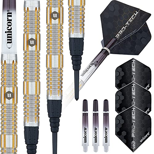 ‎Unicorn Protech|Style 4|Soft Tip Darts, Silber/Gold, 18 g von Unicorn