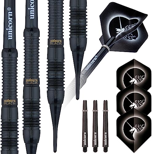 ‎Unicorn Style 2 | schwarzes Dartpfeile Core | Stil 2 Messing | Weiche Spitze Darts, 16G von Unicorn