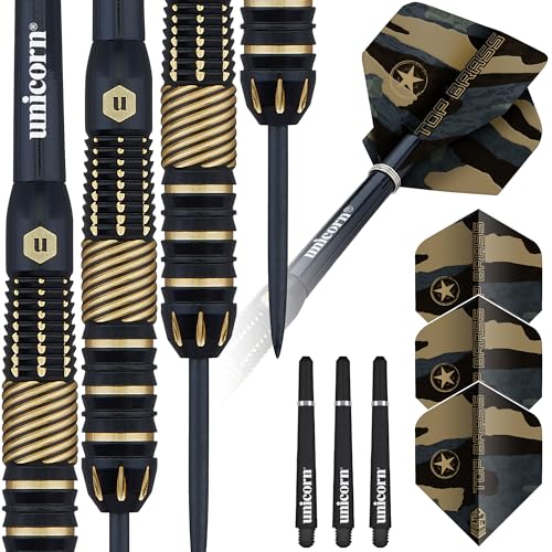 Unicorn Top Messing 2 Dartpfeile Set, schwarz/Gold, 19 g Unicorn Top Messing 2 Dartpfeile Set, schwarz/Gold, 19 g von Unicorn
