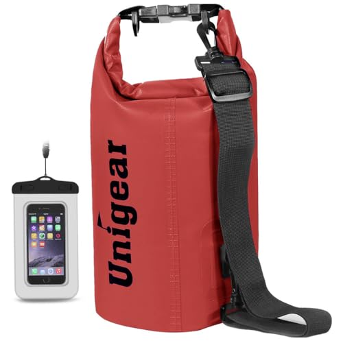 Unigear Dry Bag, Wasserdicht Taschen mit Handytasche und Gurte für Boot und Kajak, Angeln, Rafting, Schwimmen, Camping und Snowboarden, MEHRWEG von Unigear