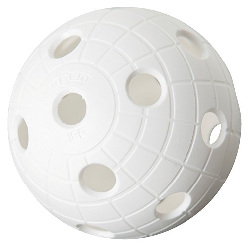 Unihoc Floorball Bälle CR8TER - Offzieller WM-Ball (Weiß) von Unihoc