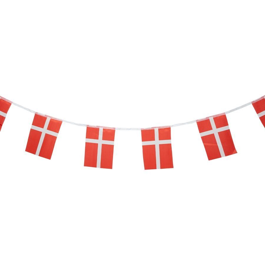 Dänemark Flag Garland - Rot/Weiß von Unisport