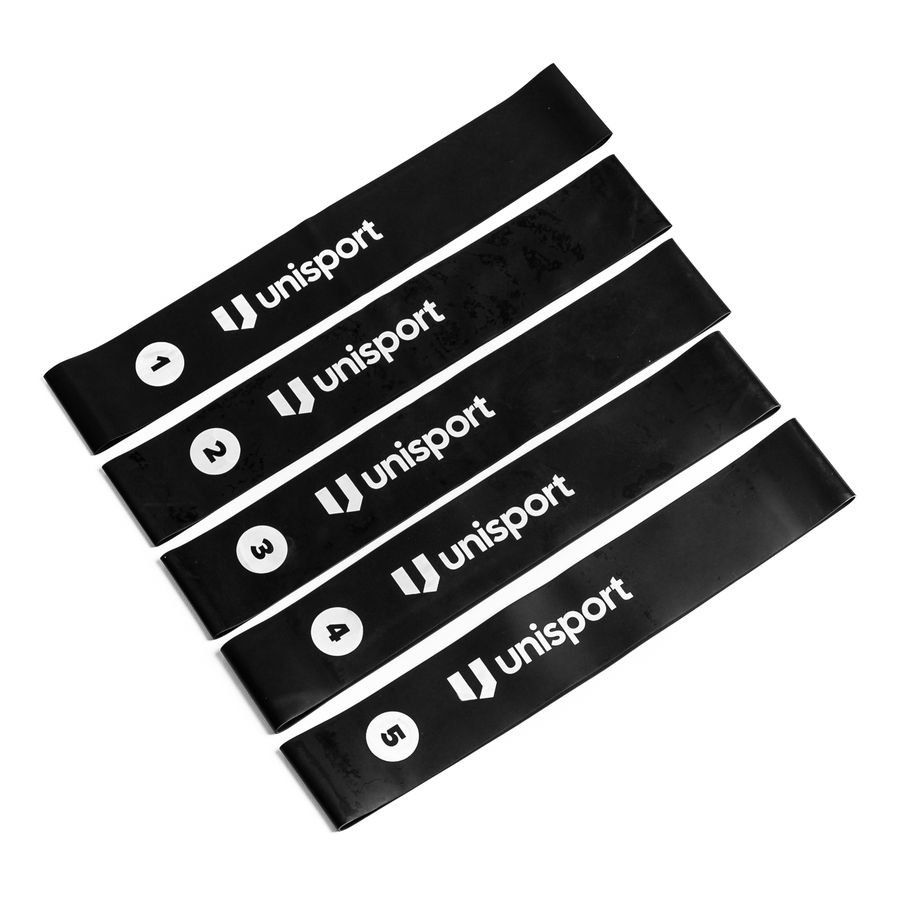 Unisport Fitnessband 5er Pack - Schwarz von Unisport