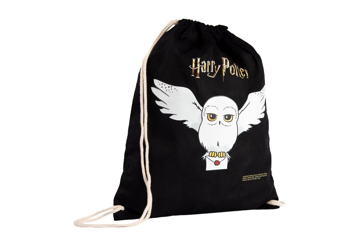 United Labels® Gymbag Harry Potter Turnbeutel - Hedwig - Stoffbeutel mit Kordelzug Schwarz von United Labels®