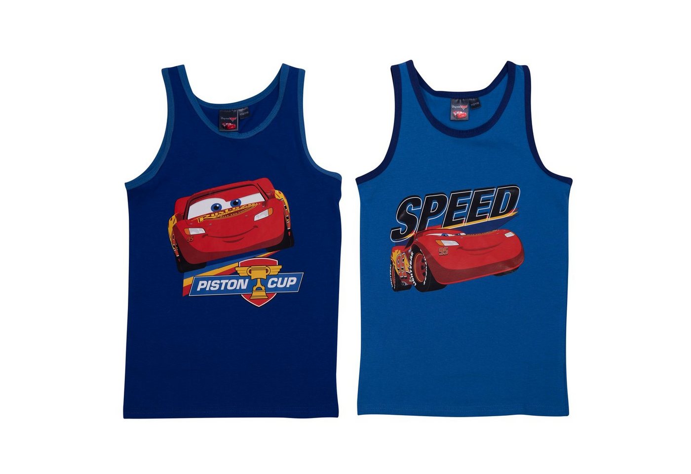 United Labels® Unterhemd Disney Cars - Lightning McQueen Unterhemd für Jungen Blau (2er Pack) von United Labels®
