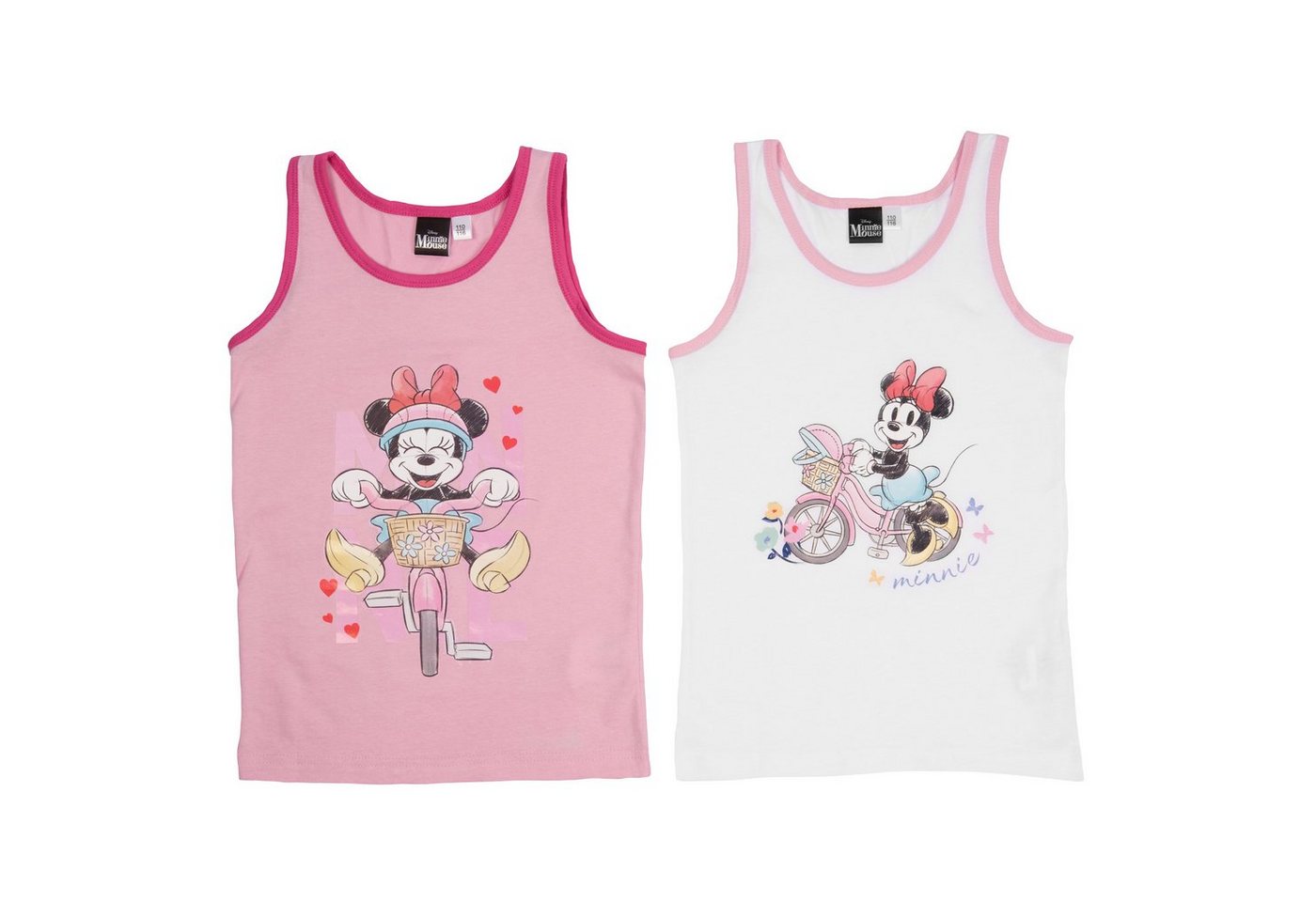 United Labels® Unterhemd Disney Unterhemd für Mädchen - Minnie Mouse Rosa/Weiß (2er Pack) von United Labels®