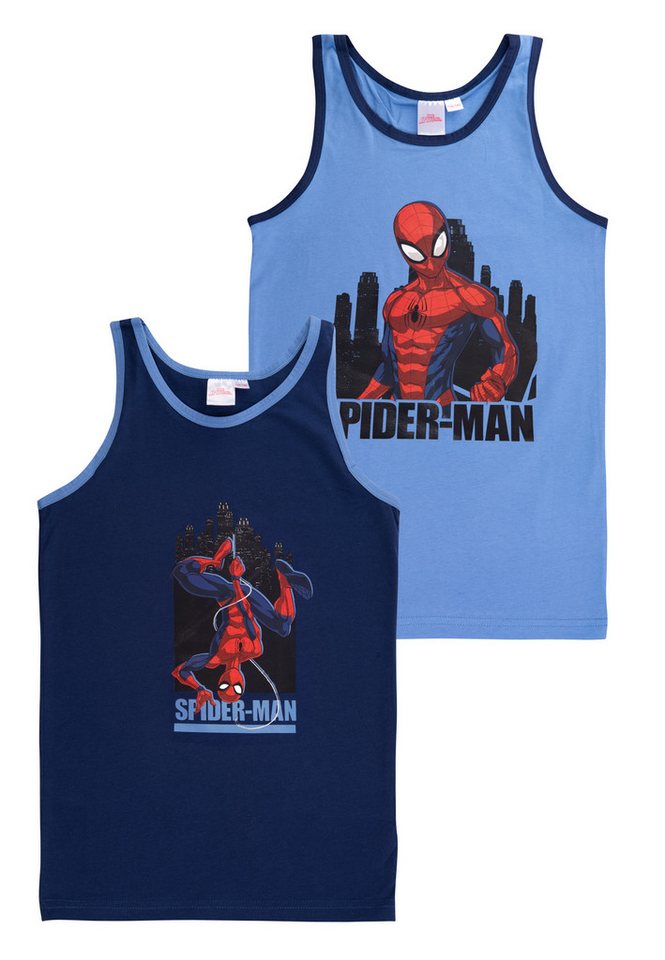 United Labels® Unterhemd Marvel Spider-Man Unterhemd für Jungen Tank Top Blau (2er Pack) von United Labels®