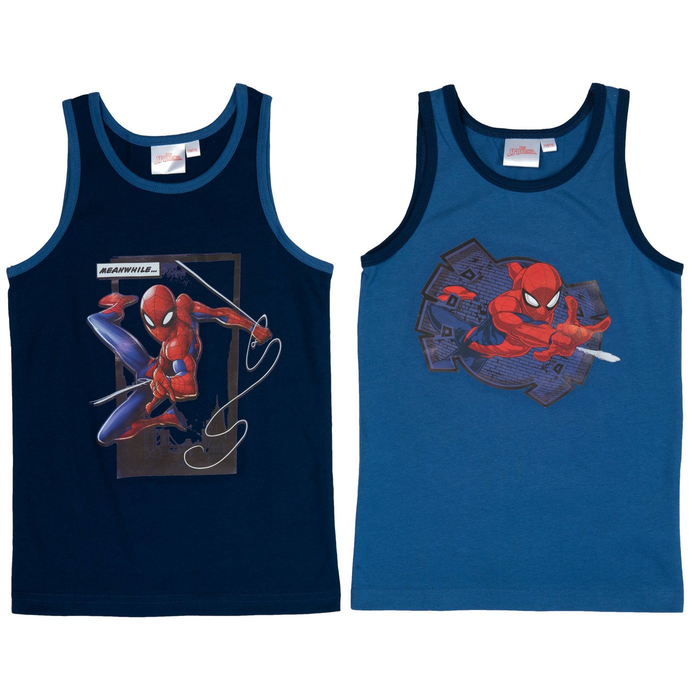 United Labels® Unterhemd Marvel Spiderman Unterhemd für Jungen Kinder Tank Top Blau (2er Pack) von United Labels®