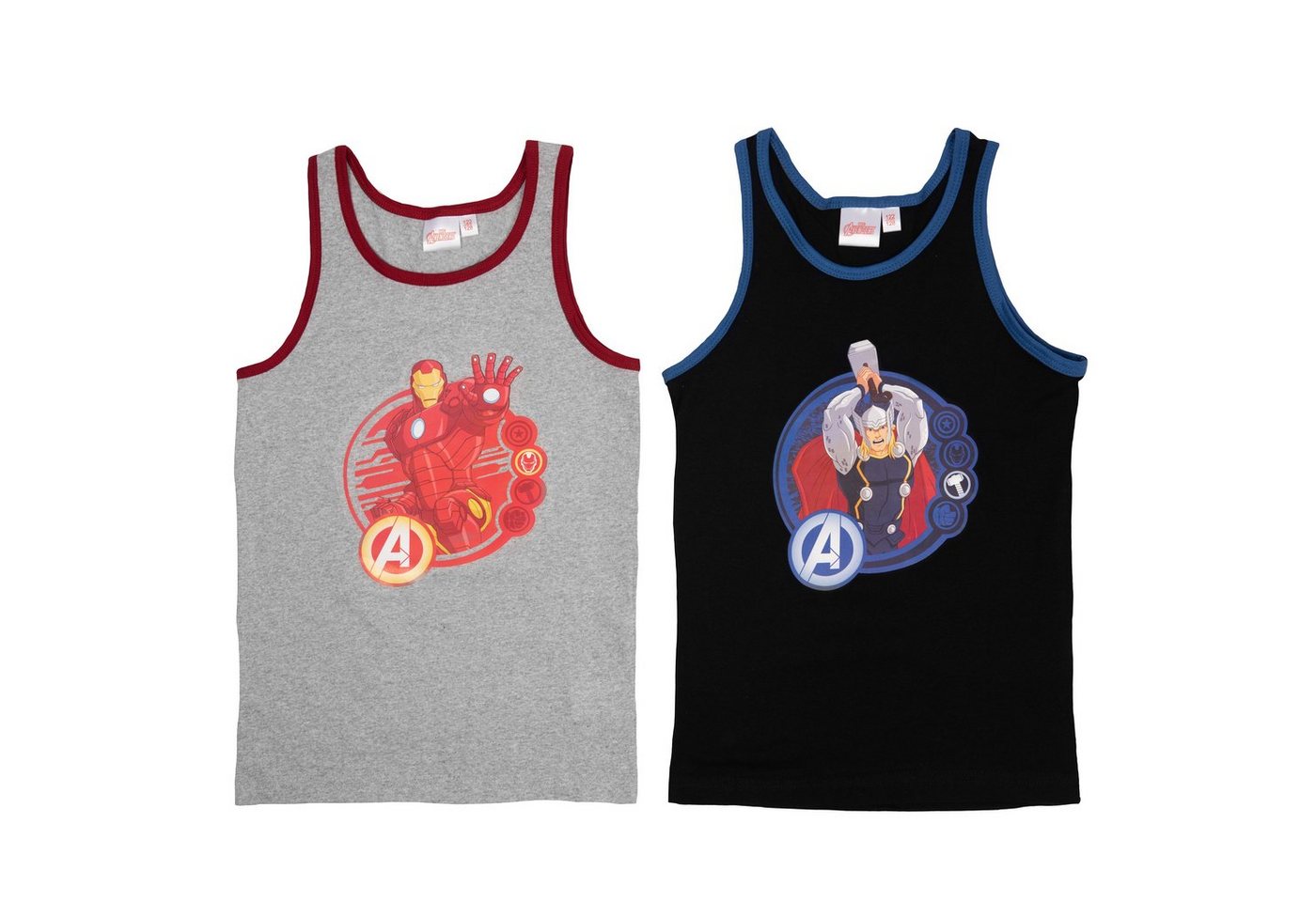 United Labels® Unterhemd Marvel The Avengers Unterhemd für Jungen Grau/Schwarz (2er Pack) von United Labels®