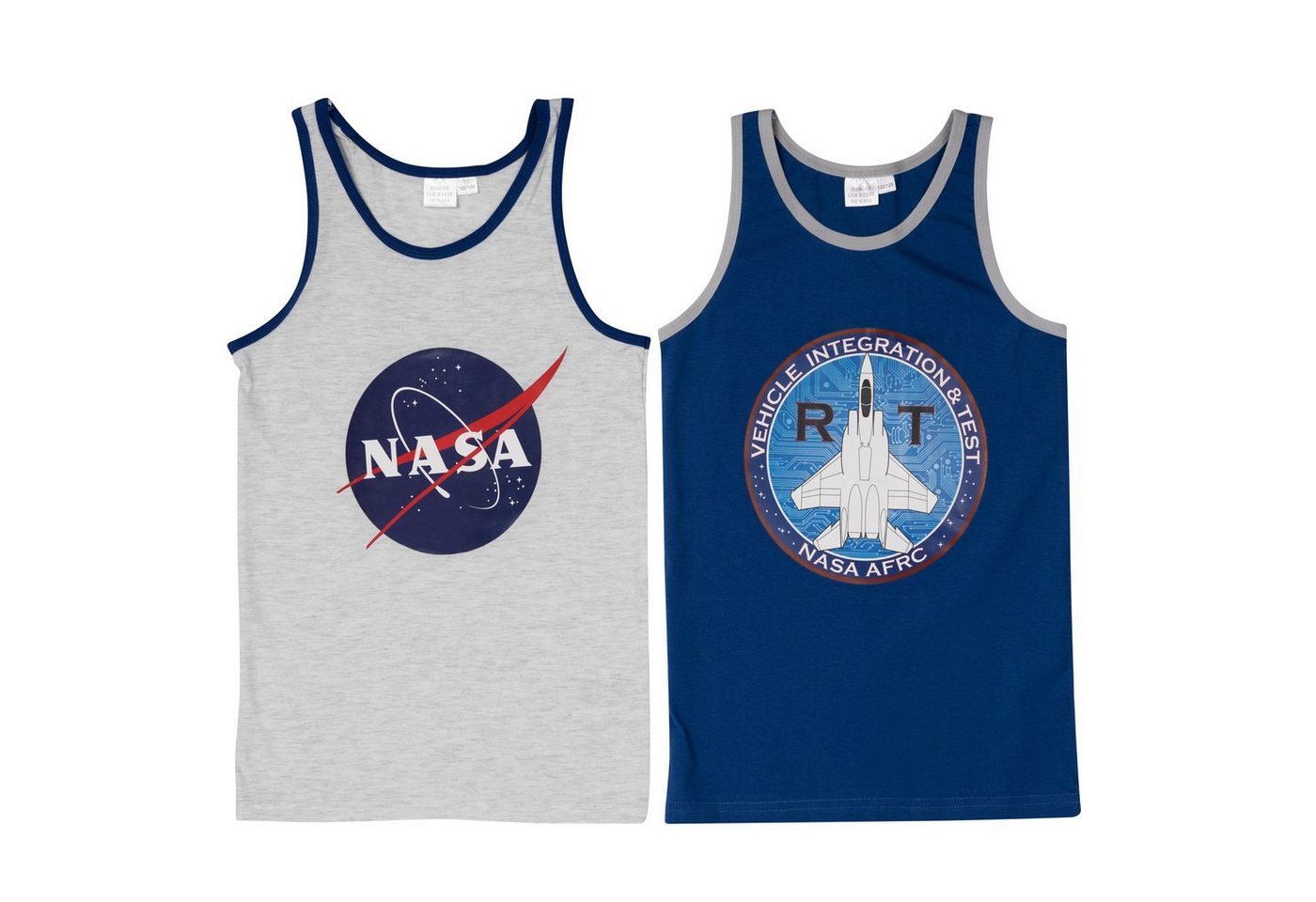 United Labels® Unterhemd NASA Unterhemd für Jungen Blau/Grau (2er Pack) von United Labels®