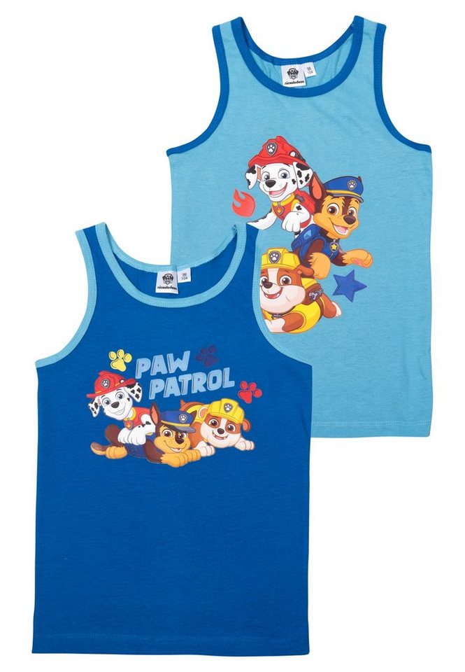 United Labels® Unterhemd Paw Patrol Unterhemd für Jungen - Tank Top Hemdchen Blau (2er Pack) von United Labels®