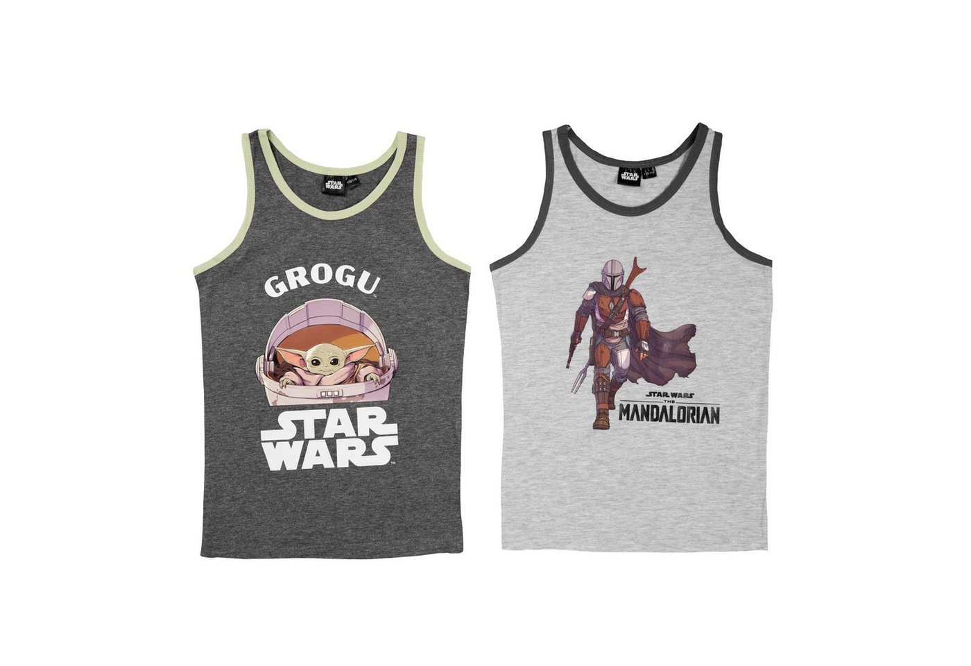 United Labels® Unterhemd Star Wars - The Mandalorian Unterhemd für Jungen Grau (2er Pack) von United Labels®