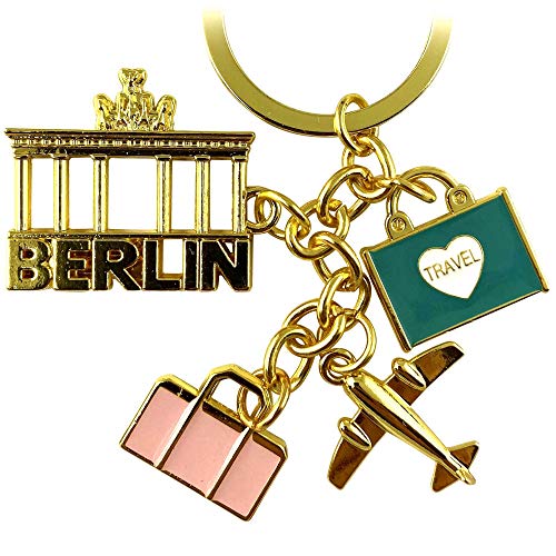 Schlüsselanhänger Berlin Souvenirs, Geschenk, Andenken - Keychain aus Metall für Deutschland. Mitbringsel für Paare, passend für Taschen, Rucksäcke, Autoschlüssel von United1871