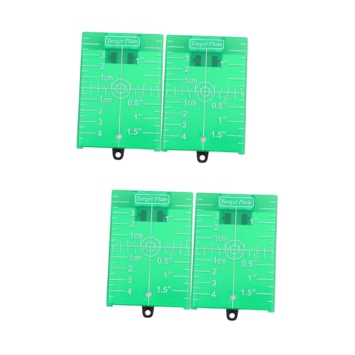 Uonlytech 4 Stück Laserplatine Magnetisches Ziel Zieltafel Mit Ständer Hängendes Grünes Linienziel Boden-zieltafel Grüne Bodenlaser-zieltafel Plastik Reflektierende Platte Füllstandsanzeige von Uonlytech