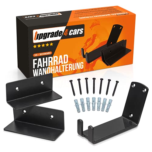 Upgrade4cars Fahrrad Wandhalterung Horizontal | Pedal Wandhaken Radaufhängung Schwarz | Fahrradhalterung Rad Wandhalter | Fahrradhalterung Wand bis 30 Kg von Upgrade4cars