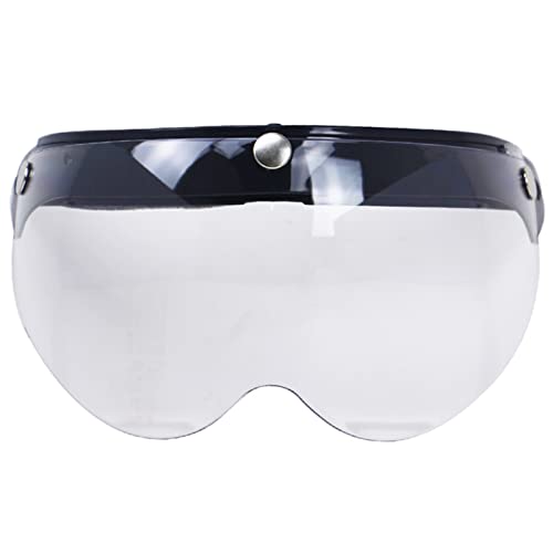 Universal Winddicht 3-Snap-Motorrad-Helm-Visier-Front-Flip-Up-Visier-Windschutzlinse Compatible with Motorradhelm Sonnenbrillen,Helmvisier von UqaBs