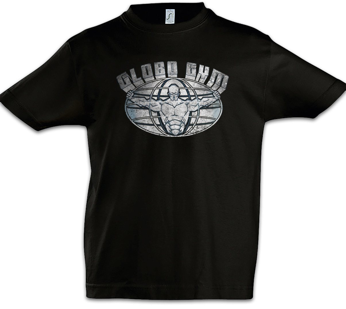 Urban Backwoods Print-Shirt Globo Gym Sign Kinder T-Shirt Firmenlogo Dodgeball White Völkerball (1-tlg) Fitness Studio Fitnessstudio Goodman von Urban Backwoods