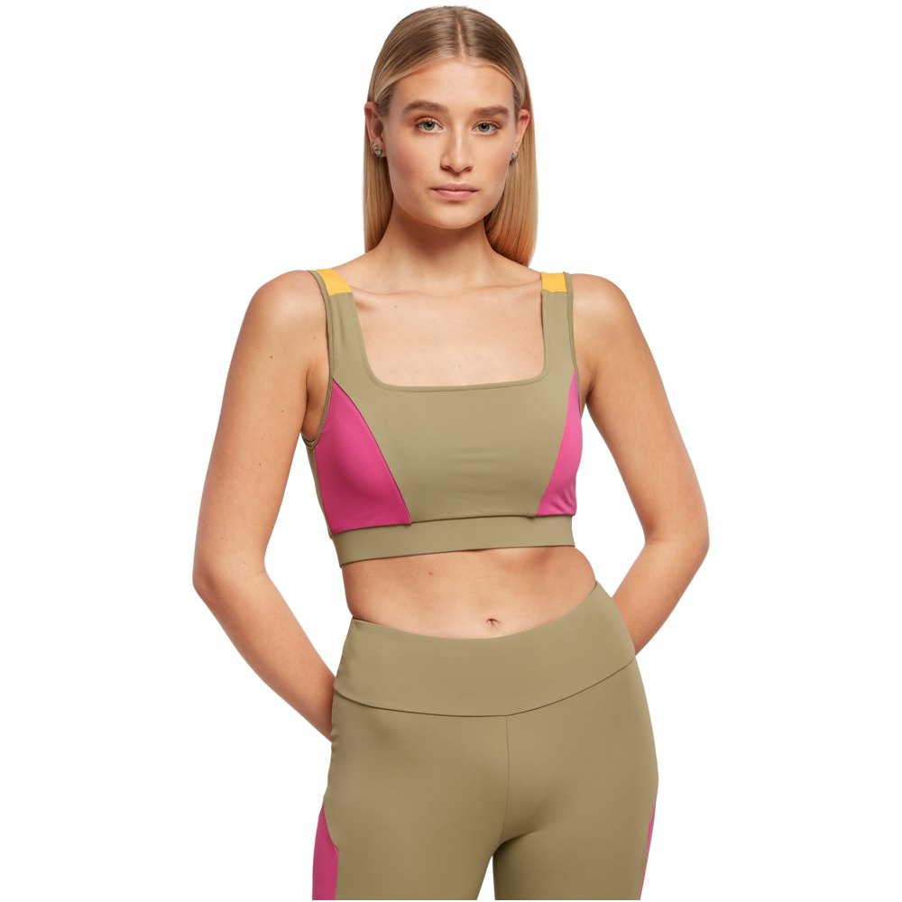 Urban Classics Color Block Sports Bra Grün XS Frau von Urban Classics