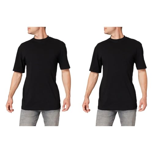 Urban Classics Herren T-Shirt Tall Tee, Farbe Black, Größe 5XL (Packung mit 2) von Urban Classics