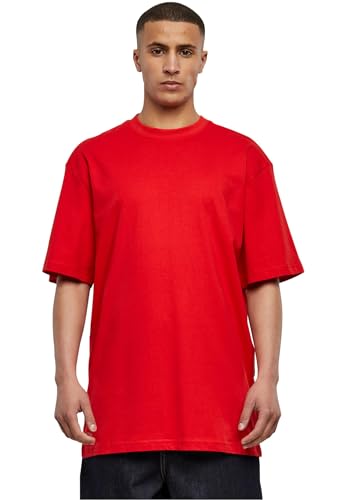 Urban Classics Herren T-Shirt Tall Tee, Oversized T-Shirt für Männer, Baumwolle, gerippter Rundhals, red, 4XL von Urban Classics