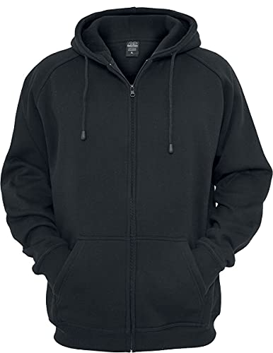 Urban Classics Herren Sweatshirt Zip Hoody, Kapuzenjacke für Männer, mit Reißverschluss, black, XL von Urban Classics