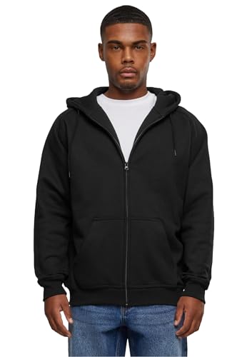 Urban Classics Herren Sweatshirt Zip Hoody, Kapuzenjacke für Männer, mit Reißverschluss, black, 3XL von Urban Classics