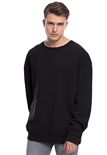 Urban Classics Herren Pullover Oversized Open Edge Crew Sweatshirt, schwarz, M, TB1590-00007 von Urban Classics