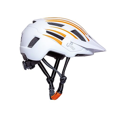 Urban Prime Unisex – Erwachsene Helm, Weiß/Orange, L von URBAN PRIME