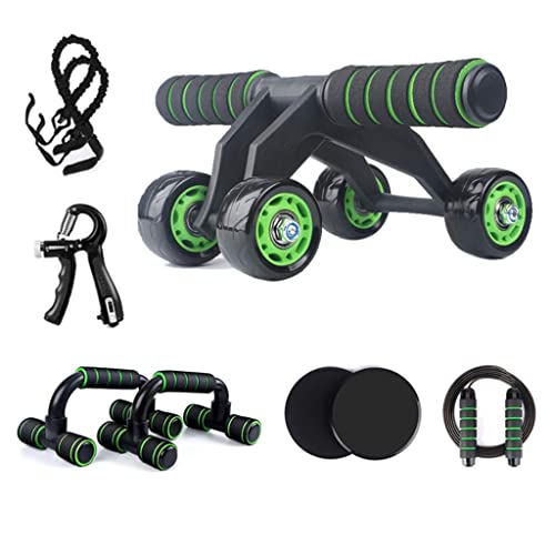 AB-Roller-Rad-Set mit Widerstandsbändern, Springseil, Liegestützstange, Heim-Fitness-Ausrüstung für Rumpfkraft- und Bauchübungen von UsmAsk