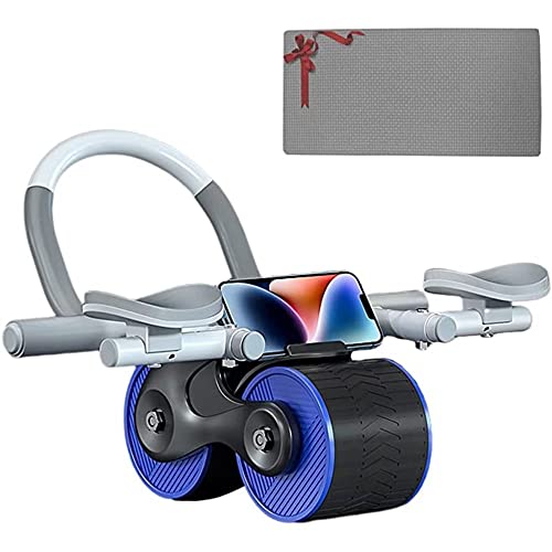 Automatisches Rebound-Bauchrad, Ab-Roller mit Ellenbogenstütze, doppelter runder Bauch-Übungsroller für Anfänger, Kerntraining für Heimübungen von UsmAsk