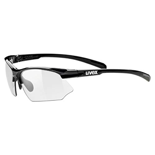 uvex Unisex – Erwachsene, sportstyle 802 V Sportbrille, selbsttönend, black/smoke, one size von Uvex