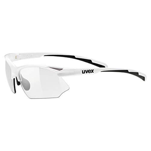 uvex Unisex – Erwachsene, sportstyle 802 V Sportbrille, selbsttönend, white/smoke, one size von Uvex