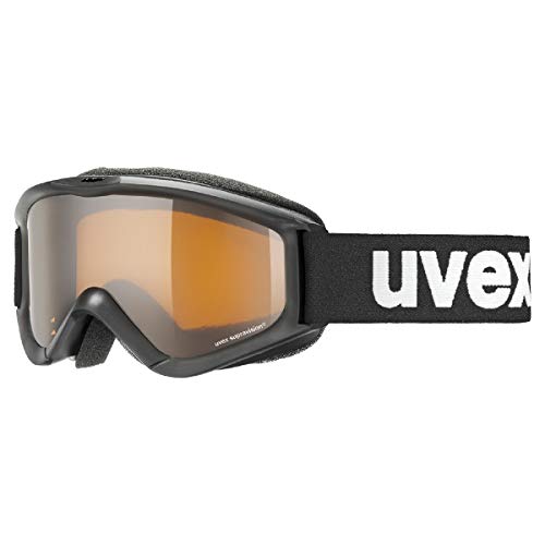 uvex speedy pro - Skibrille für Kinder - konstrastverstärkend - vergrößertes, beschlagfreies Sichtfeld - black/lasergold - one size von Uvex