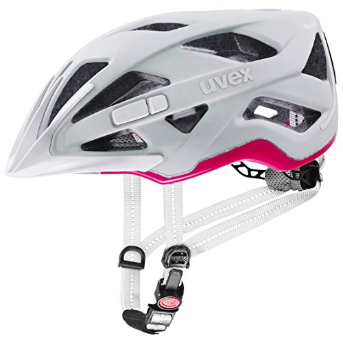 uvex city active - sicherer City-Helm für Damen und Herren - inkl. LED-Licht - individuelle Größenanpassung - papyrus - neon pink matt - 56-60 cm von Uvex