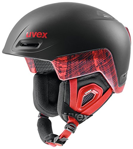uvex Unisex-Erwachsene jimm Skihelm, Black-Red Mat, 55-59 cm von Uvex