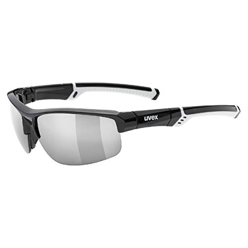 uvex sportstyle 226 - Sportbrille für Damen und Herren - verspiegelt - druckfreier Tragekomfort & perfekter Halt - black white/silver - one size von Uvex