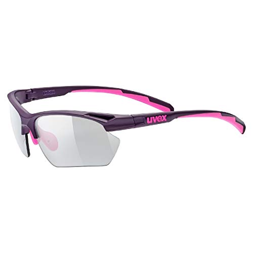 uvex sportstyle 802 V small - Sportbrille für Damen und Herren - selbsttönend - beschlagfrei - purple pink/smoke - one size von Uvex