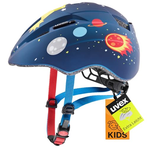 uvex kid 2 cc - leichter Fahrradhelm für Kinder - individuelle Größenanpassung - erweiterbar mit LED-Licht - dark blue rocket matt - 46-52 cm von Uvex