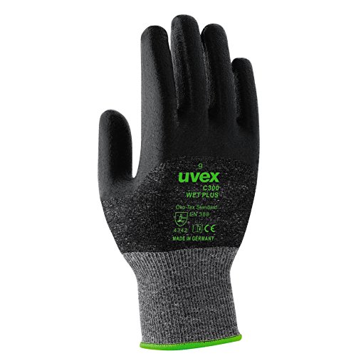Uvex Handschuhe C300 Wet Plus Unisex 7, schwarz/grün von uvex